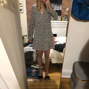 Club Monaco Polka Dot Longsleeve Dress